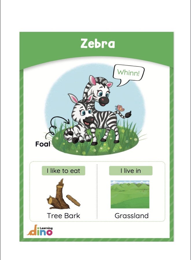 Learning dino Animals and Their Babies Flashcards | Animal Sound | Animal Habitat Flashcards for 3 Year Plus - 40 Animals - Non tearable and Water Resistant | Reusable - Image 5